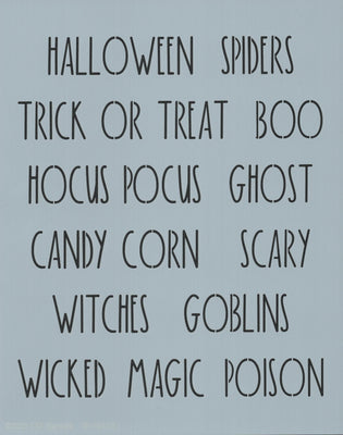 Dunn Inspired Halloween Words Stencil