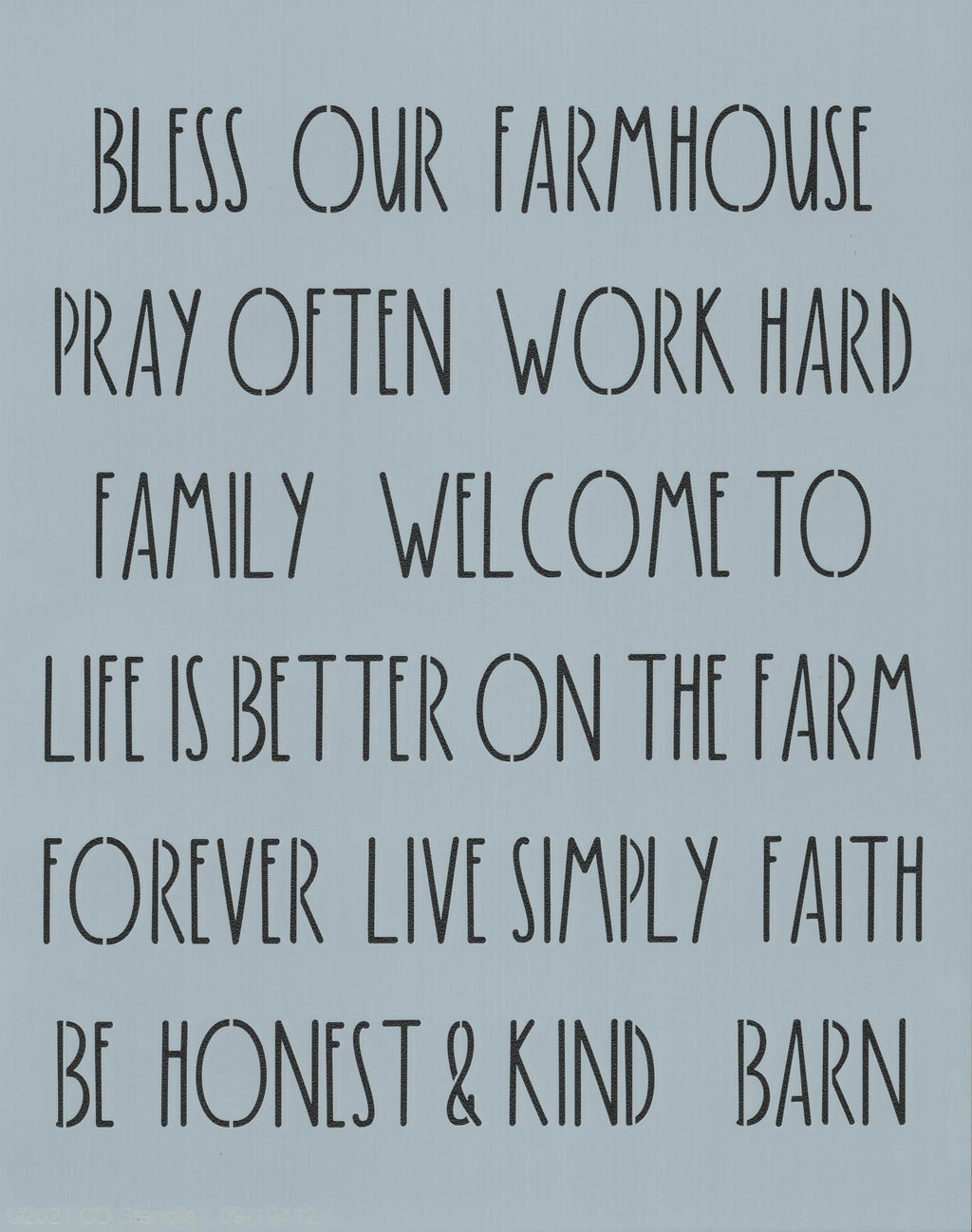 Dunn Inspired Farmhouse Words Stencil