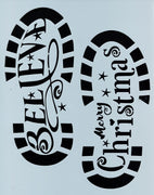 Santa Believe and Christmas Boot Prints Stencil