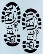 Santa Believe Boot Prints Stencil