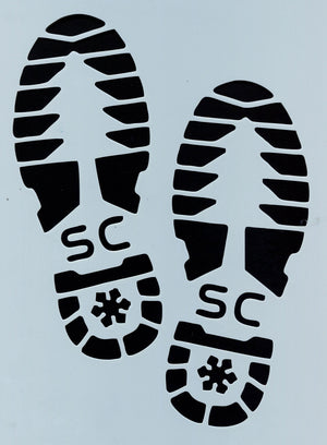 Santa Tree Boot Prints Stencil