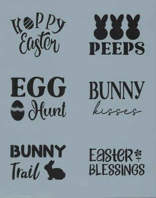 Happy Easter bunny egg cookie stencil words FT0019