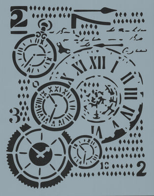 Tick Tock Collage Stencil