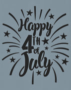 Happy 4th of July Fireworks Stencil