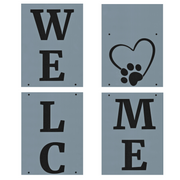 Porch Sign: Welcome Paw Stencil