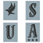 Porch Sign: USA Eagle Stencil