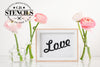Simple Sayings:  Love Script Stencil