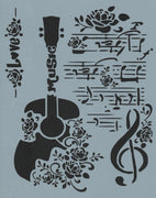 Guitar Collage Stencil