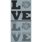 Firework Love 2pc. Stencil