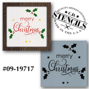 Merry Christmas Holly Stencil