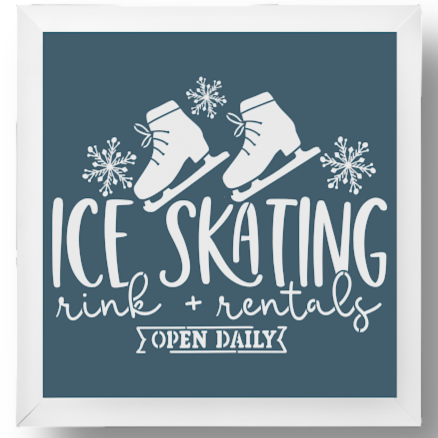 Roller Rink Skate Rentals Sign Ice Skating Rink & Rentals Stencil | CD Stencils