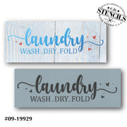 Laundry Wash Dry Fold Stencil