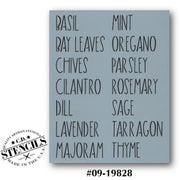 Garden Labels: Herbs Stencil