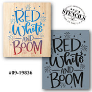 Red White and Boom Stencil