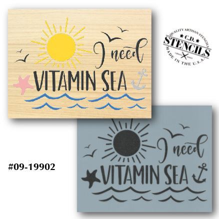 I Need Vitamin Sea Stencil