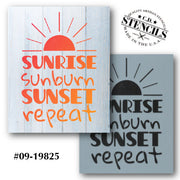 Sunrise Sunburn Sunset Repeat Stencil