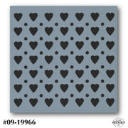 Hearts and Dots Background Stencil