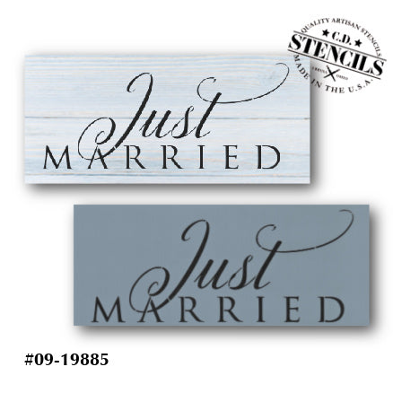 Just Married Stencil