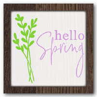 Hello Spring Greenery Stencil