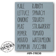 Garden Labels: Fruit & Veggies #2 Stencil