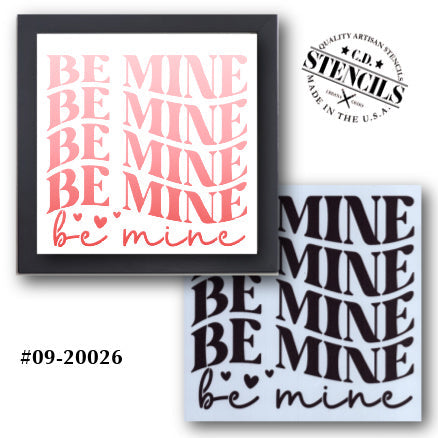 Be Mine Waves Stencil