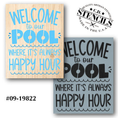 Welcome to Our Pool Stencil