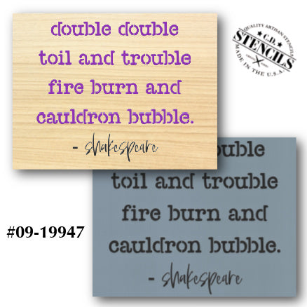 Double Double Toil and Trouble Stencil