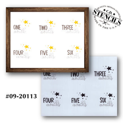 Monthly Milestone Markers 1-6 Months Stencil