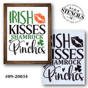 Irish Kisses Shamrock Pinches Stencil