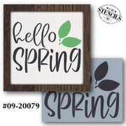 Hello Spring Leaves Stencil