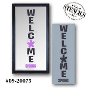 Welcome Spring Floral Vertical Stencil