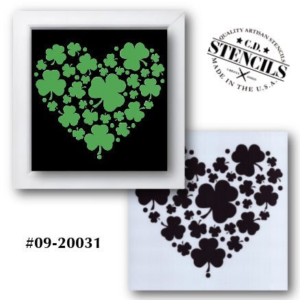 Shamrock Heart Stencil