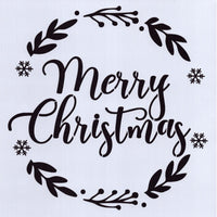 Merry Christmas Wreath Stencil