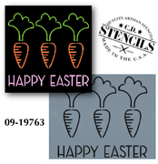Happy Easter Carrot Stencil